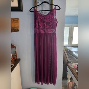 Long Purple Night Dress with Panties